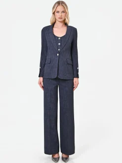 GIACCA BLAZER BLU NAVY IN PUNTO MILANO