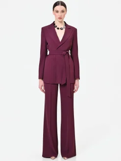 GIACCA BLAZER BORDEAUX CON CINTURA