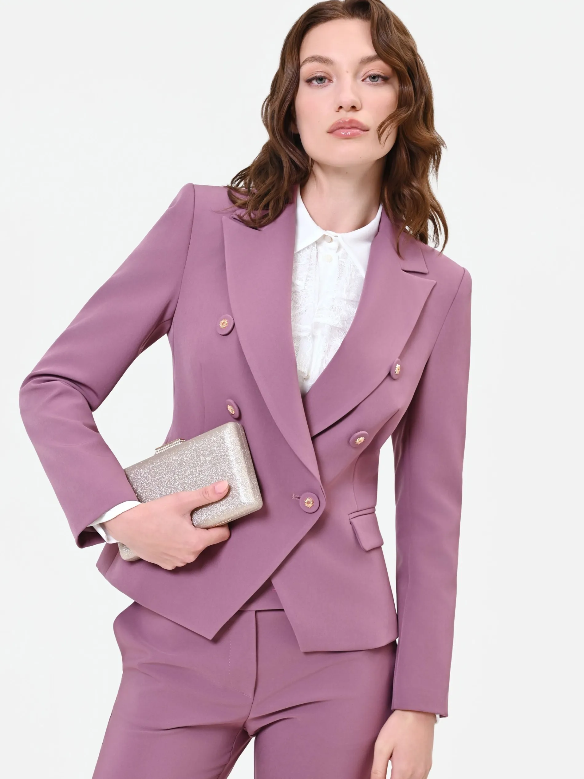 GIACCA BLAZER DOPPIOPETTO ROSA ANTICO
