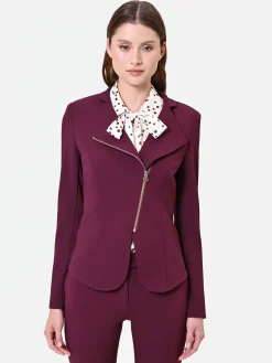 GIACCA BORDEAUX CON ZIP ASIMMETRICA