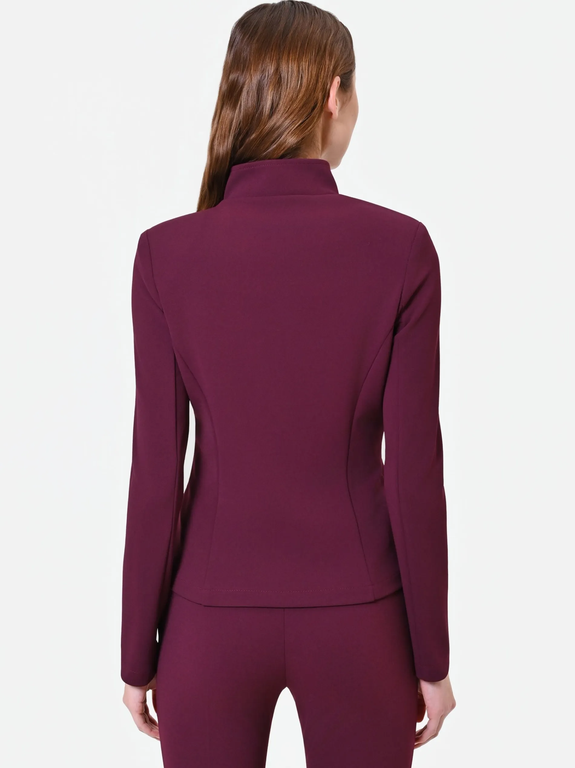 GIACCA BORDEAUX CON ZIP ASIMMETRICA