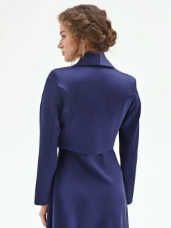 GIACCA CORTA ATELIER BLU INDACO IN RASO