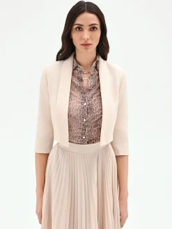 GIACCA CORTA BEIGE CHIARO STILE BOLERO