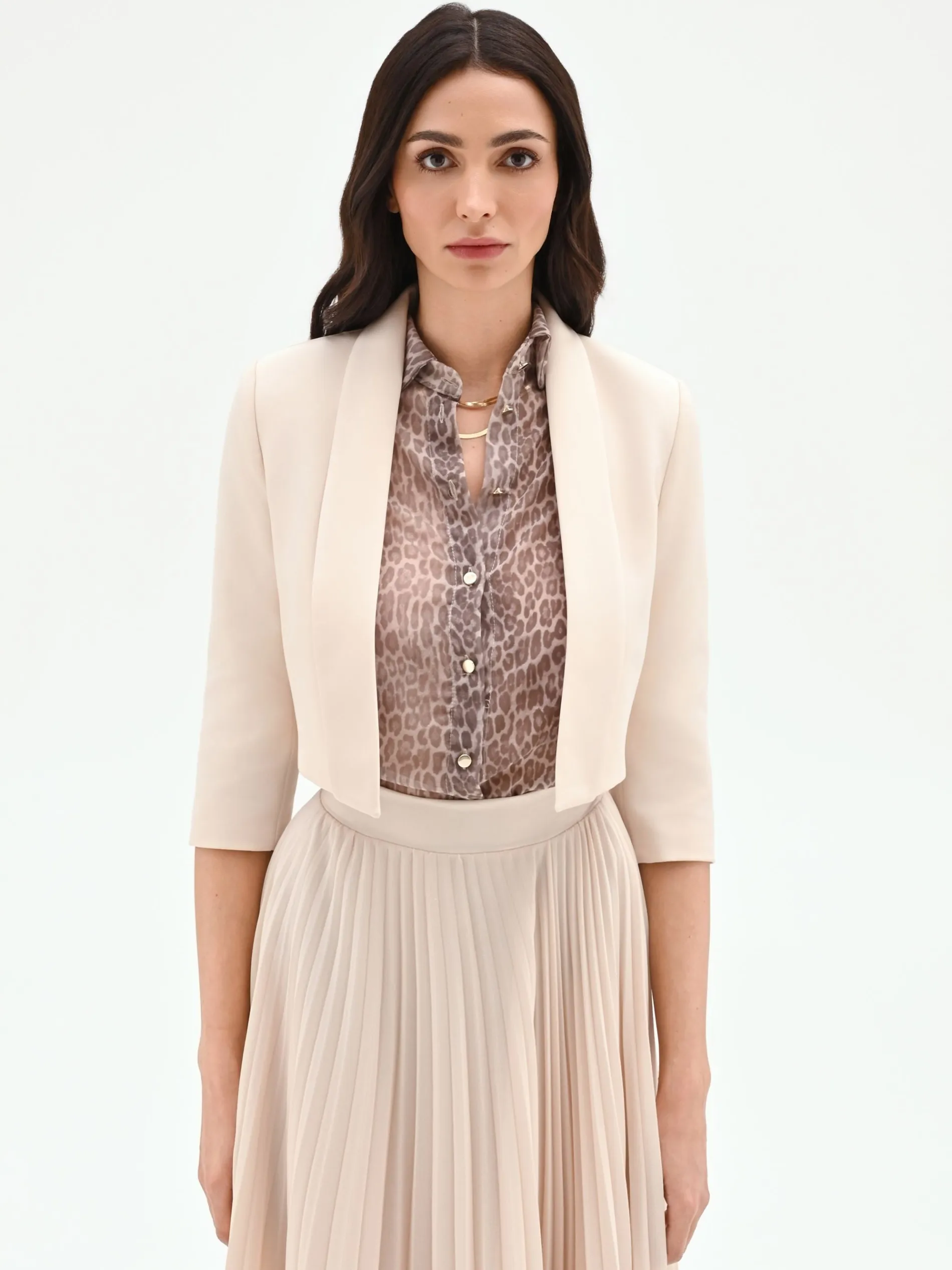 GIACCA CORTA BEIGE CHIARO STILE BOLERO