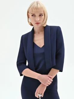 GIACCA CORTA BLU A BOLERO