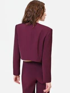 GIACCA CORTA BORDEAUX ROSSO CON REVER A CASCATA