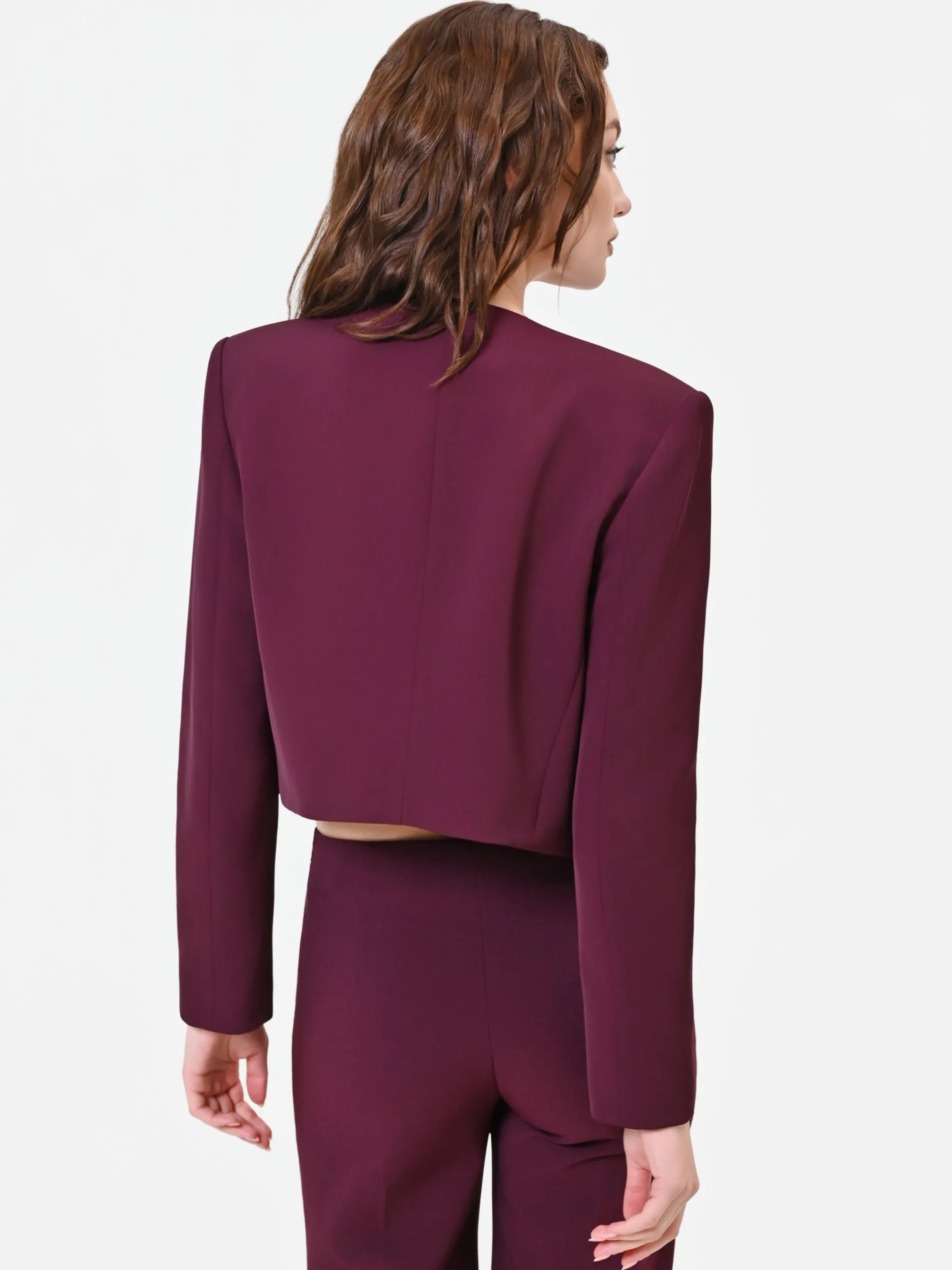 GIACCA CORTA BORDEAUX ROSSO CON REVER A CASCATA
