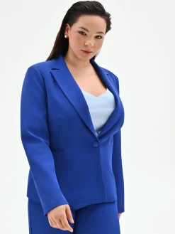 GIACCA CURVY BLU CINA CON REVER A LANCIA IN CADI