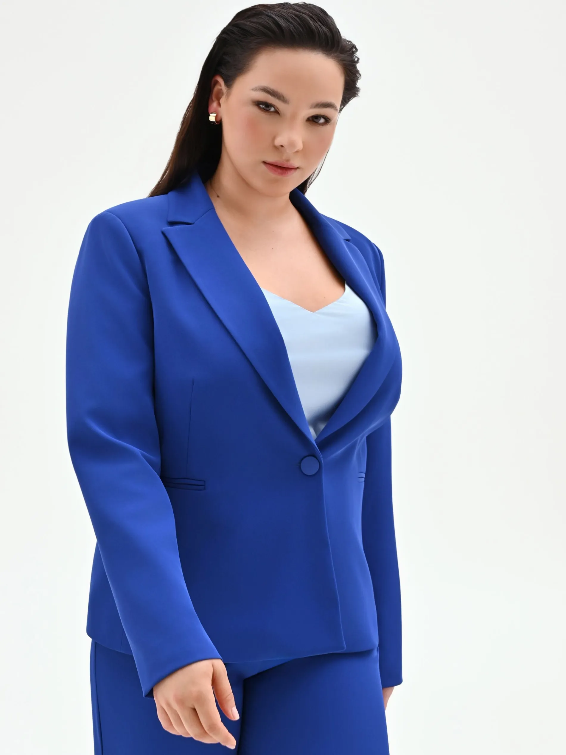 GIACCA CURVY BLU CINA CON REVER A LANCIA IN CADI