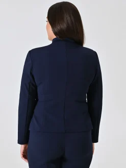 GIACCA CURVY CON ZIP BLU