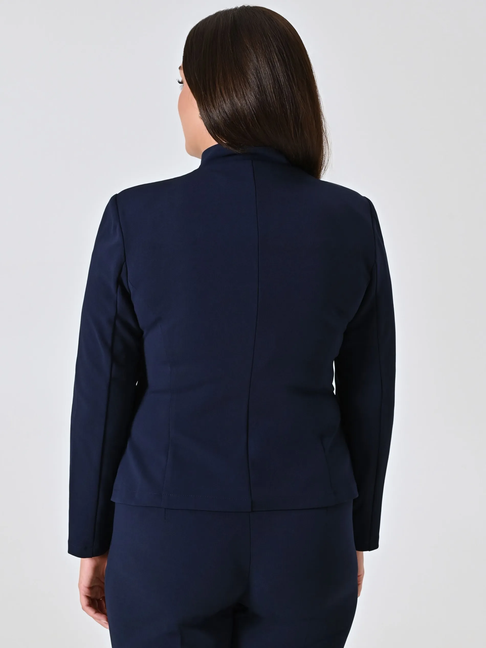 GIACCA CURVY CON ZIP BLU