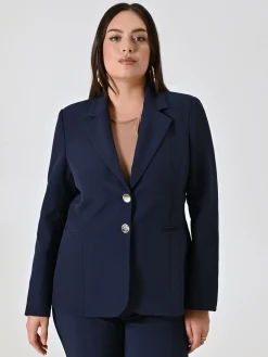 GIACCA CURVY DUE BOTTONI BLU