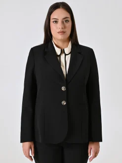 GIACCA CURVY DUE BOTTONI NERA