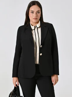 GIACCA CURVY DUE BOTTONI NERA