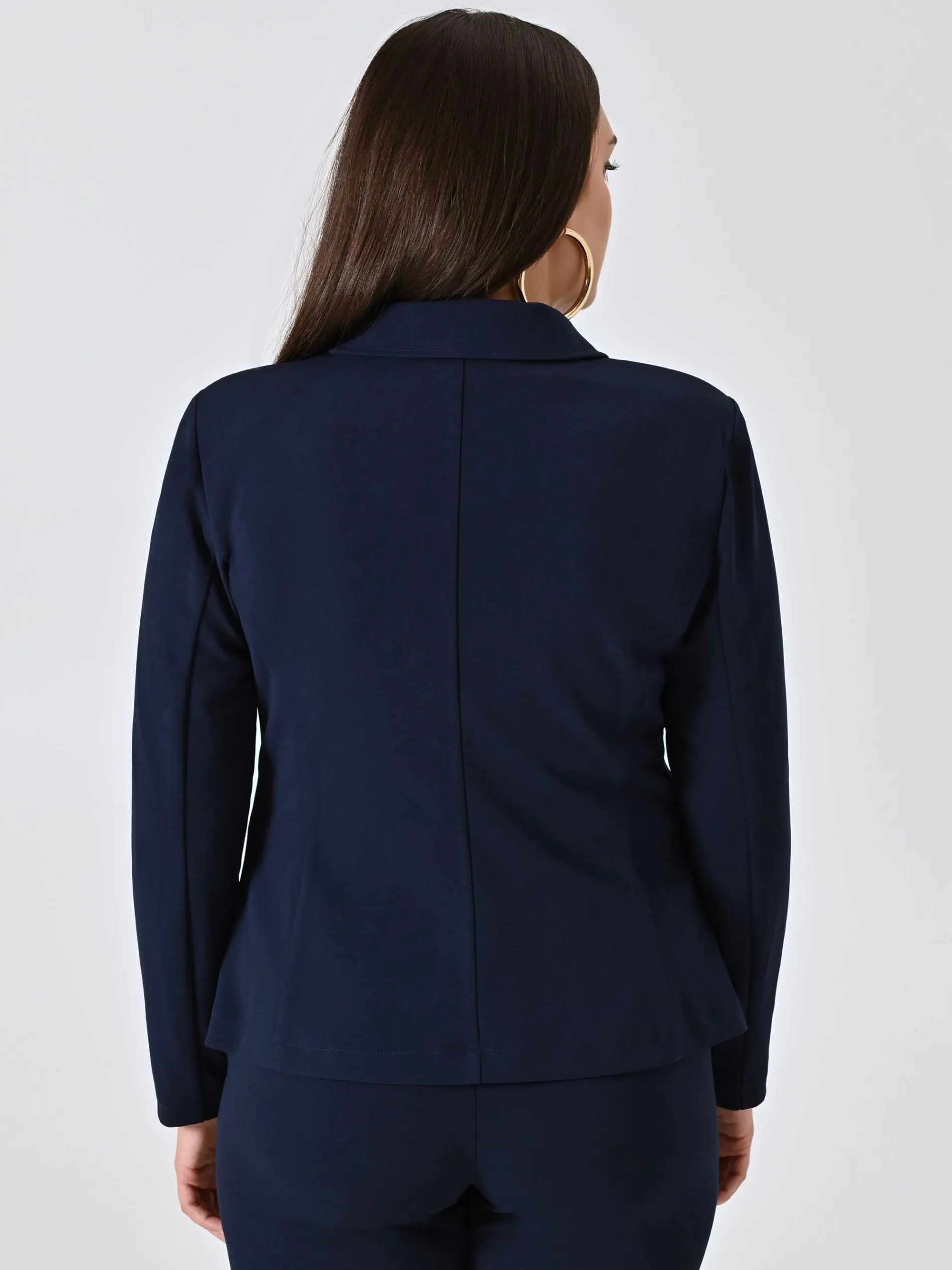 GIACCA CURVY MONOBOTTONE BLU
