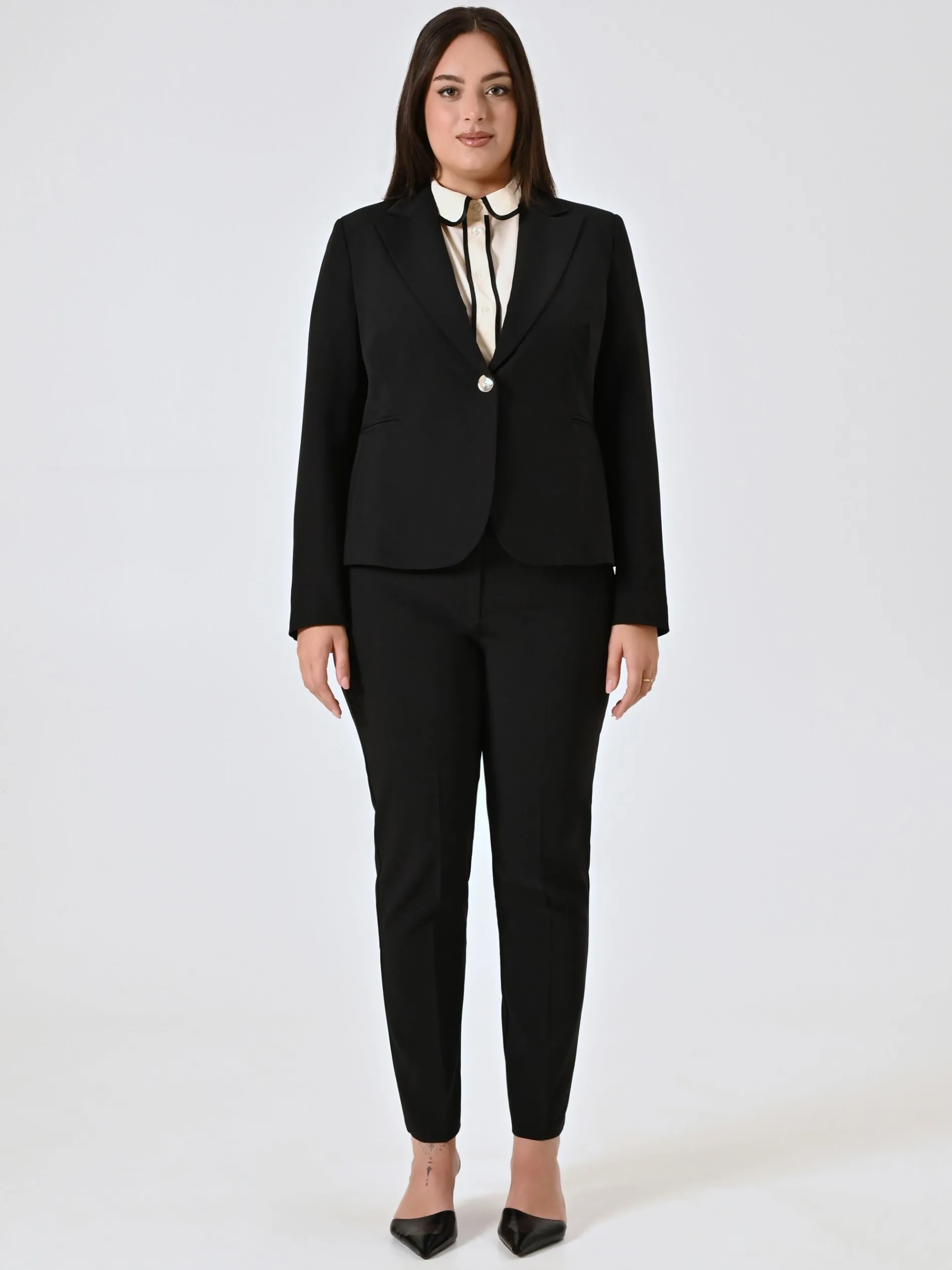 GIACCA CURVY MONOBOTTONE NERA