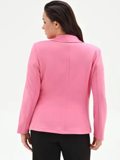 GIACCA CURVY ROSA IN SCUBA CRÈPE
