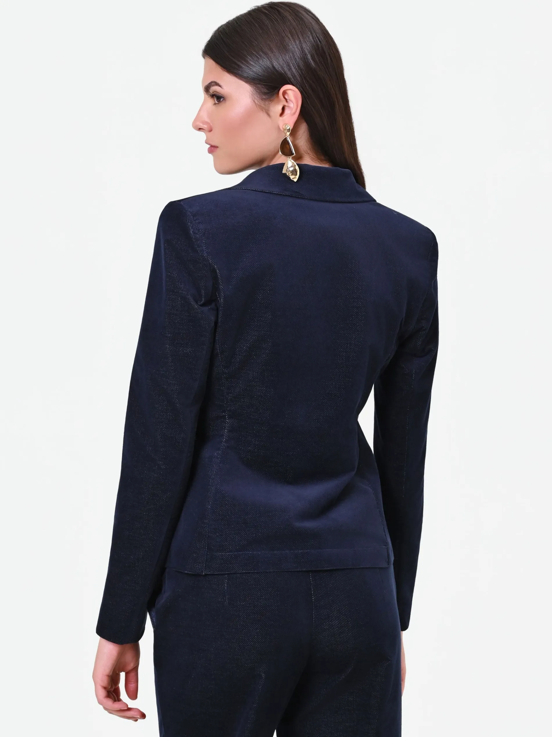 GIACCA DOPPIOPETTO IN VELLUTO BLU NAVY