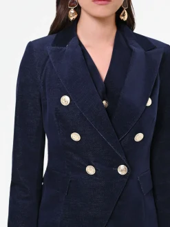 GIACCA DOPPIOPETTO IN VELLUTO BLU NAVY
