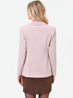 GIACCA DOPPIOPETTO TORTORA BEIGE CON BOTTONI GIOIELLO