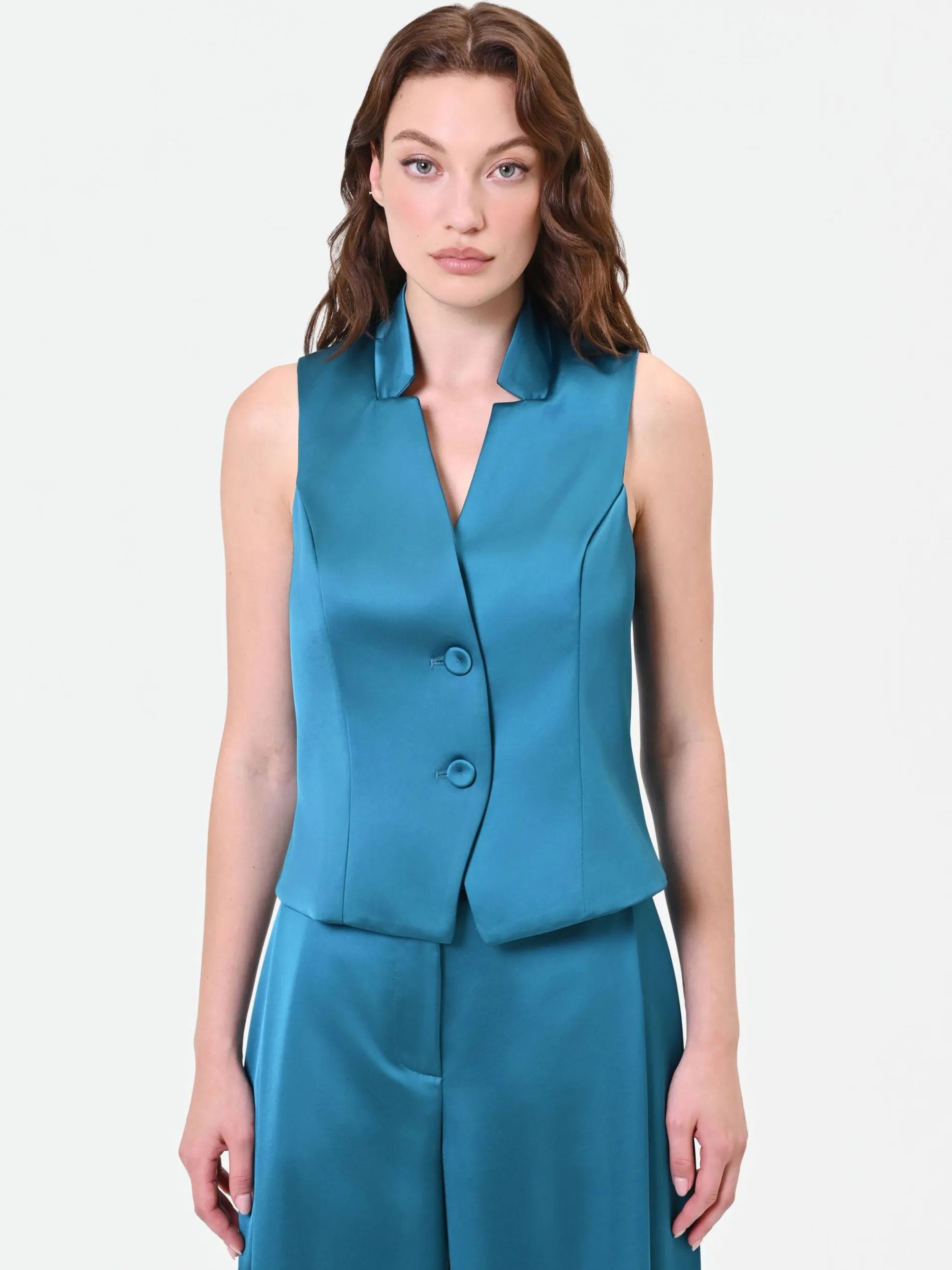 GILET IN RASO BLU OTTANIO