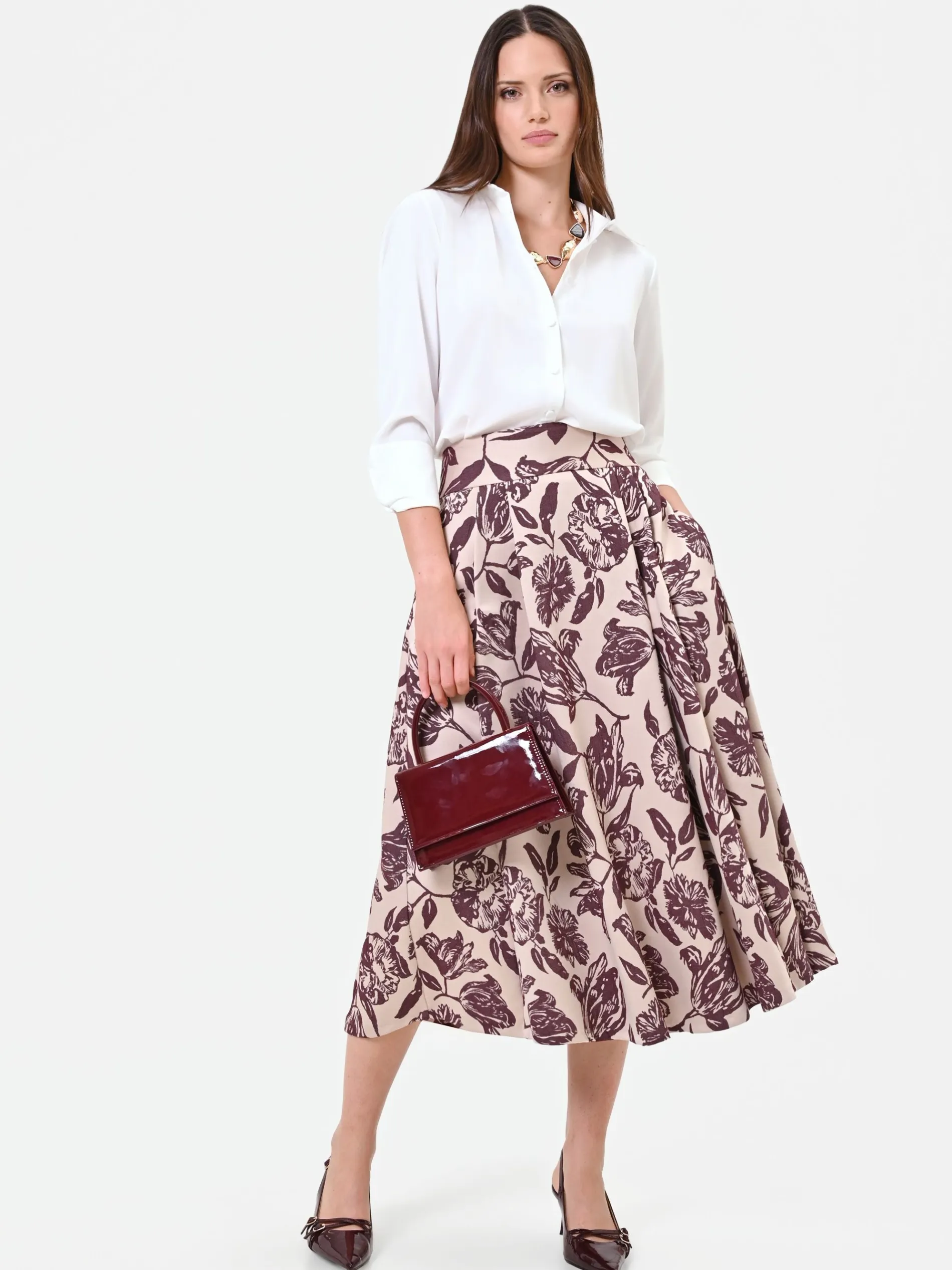 GONNA JACQUARD FANTASIA ROSSO BORDEAUX