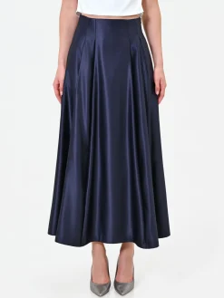 GONNA LUNGA BLU NAVY CON AMPIE PIEGHE
