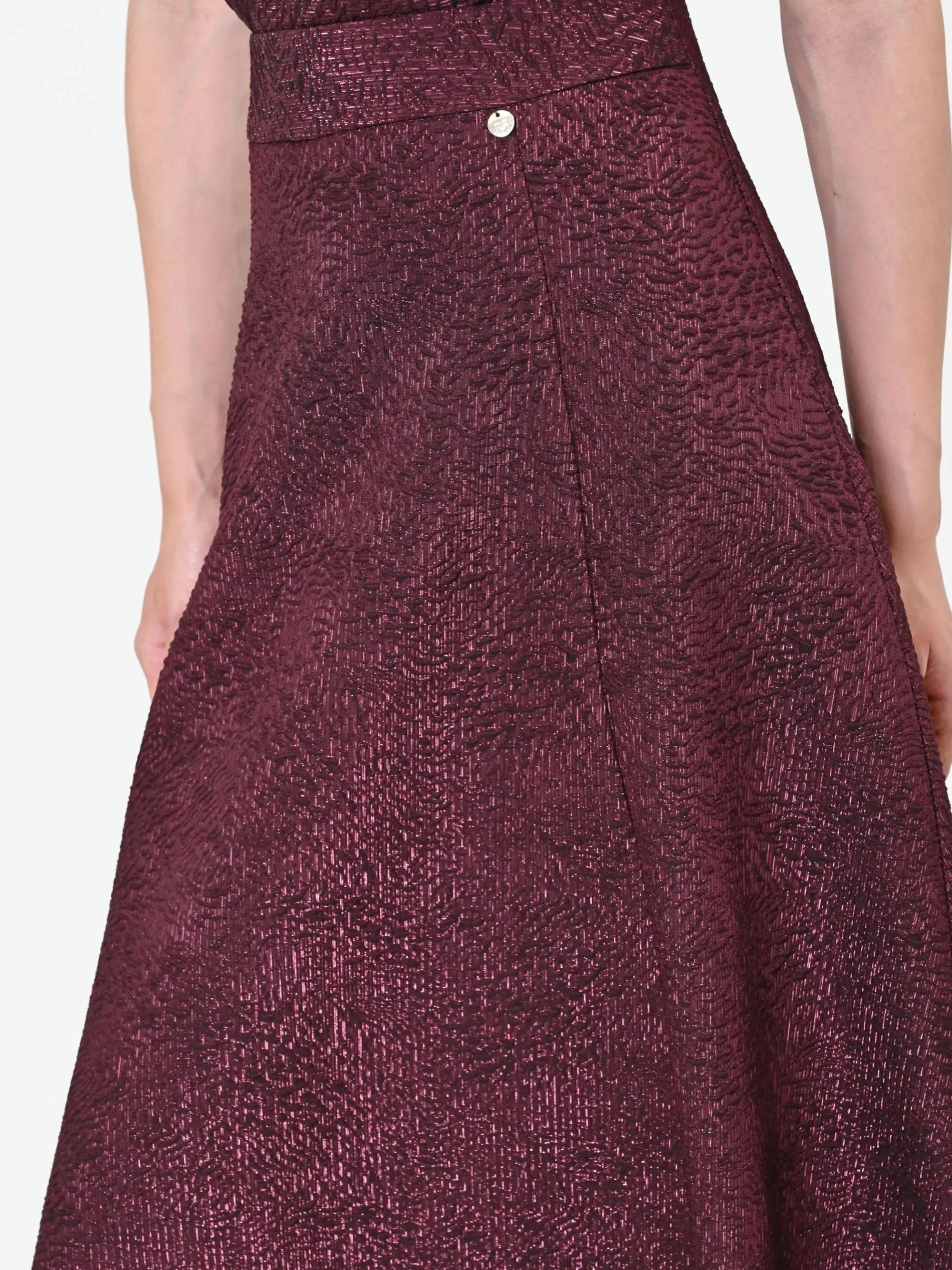 GONNA MIDI BORDEAUX INTESSUTO JACQUARD LAMÉ