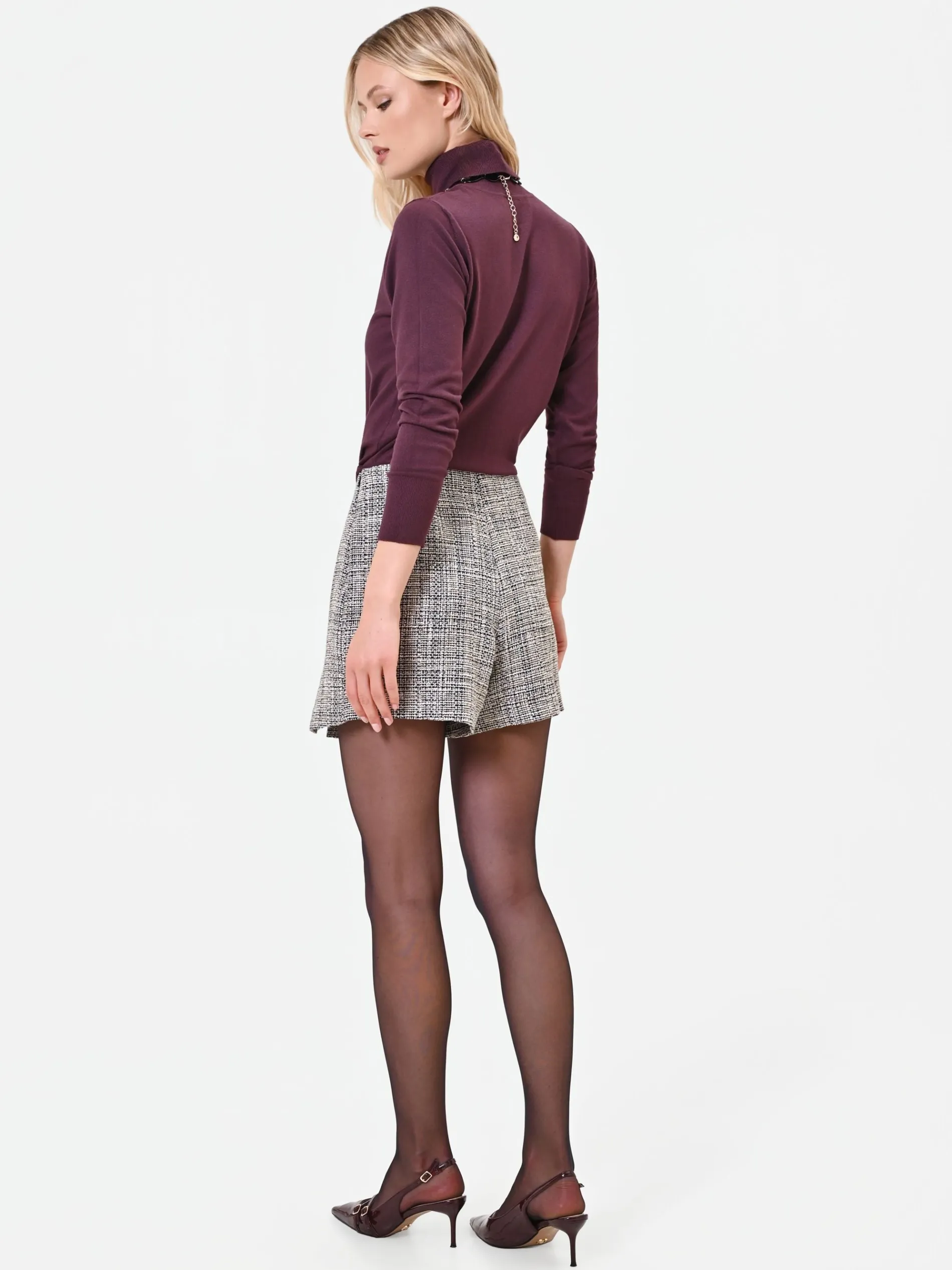 GONNA PANTALONE GRIGIO CON FANTASIA CHECK
