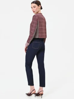 JEANS BLU NAVY A VITA ALTA CON BOTTONI