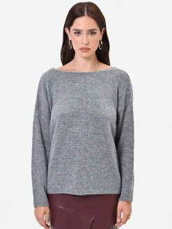 MAGLIA GRIGIA CON SCOLLO A BARCHETTA