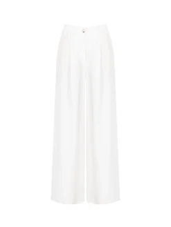 PANTALONE A PALAZZO BIANCO IN VISCOSA