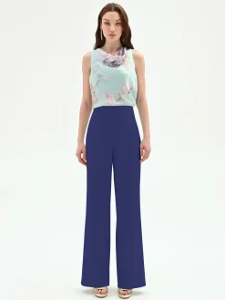 PANTALONE A PALAZZO BLU BRILLANTE