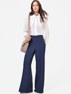 PANTALONE A PALAZZO BLU NAVY DALLA LINEA FLUIDA