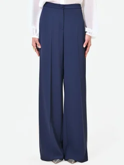 PANTALONE A PALAZZO BLU NAVY DALLA LINEA FLUIDA