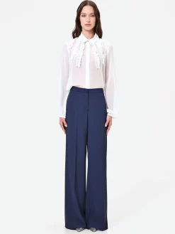 PANTALONE A PALAZZO BLU NAVY DALLA LINEA FLUIDA