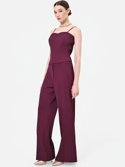 PANTALONE A PALAZZO BORDEAUX DALLA LINEA FLUIDA