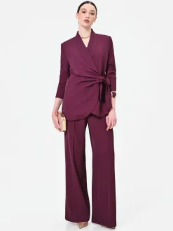 PANTALONE A PALAZZO BORDEAUX DALLA LINEA FLUIDA