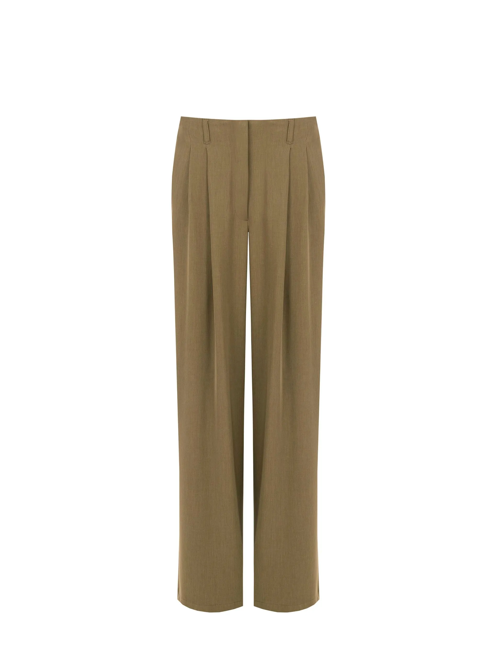 PANTALONE A PALAZZO FANGO MARRONE IN CADI