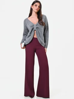 PANTALONE A PALAZZO FLUIDO BORDEAUX