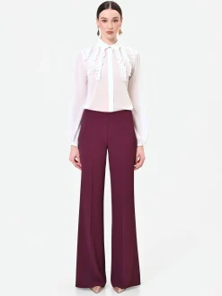 PANTALONE A PALAZZO FLUIDO BORDEAUX