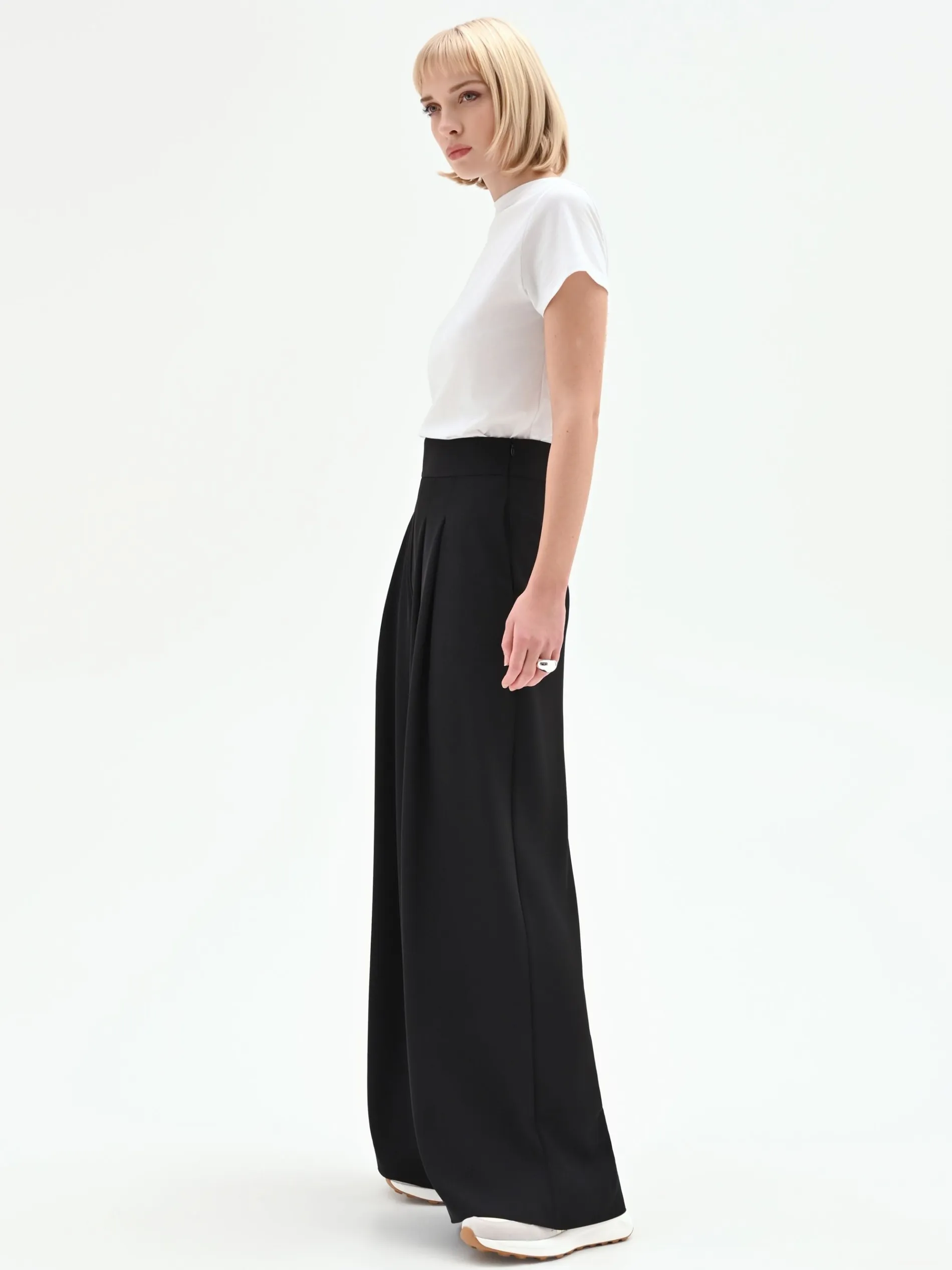 PANTALONE A PALAZZO IN CADI NERO