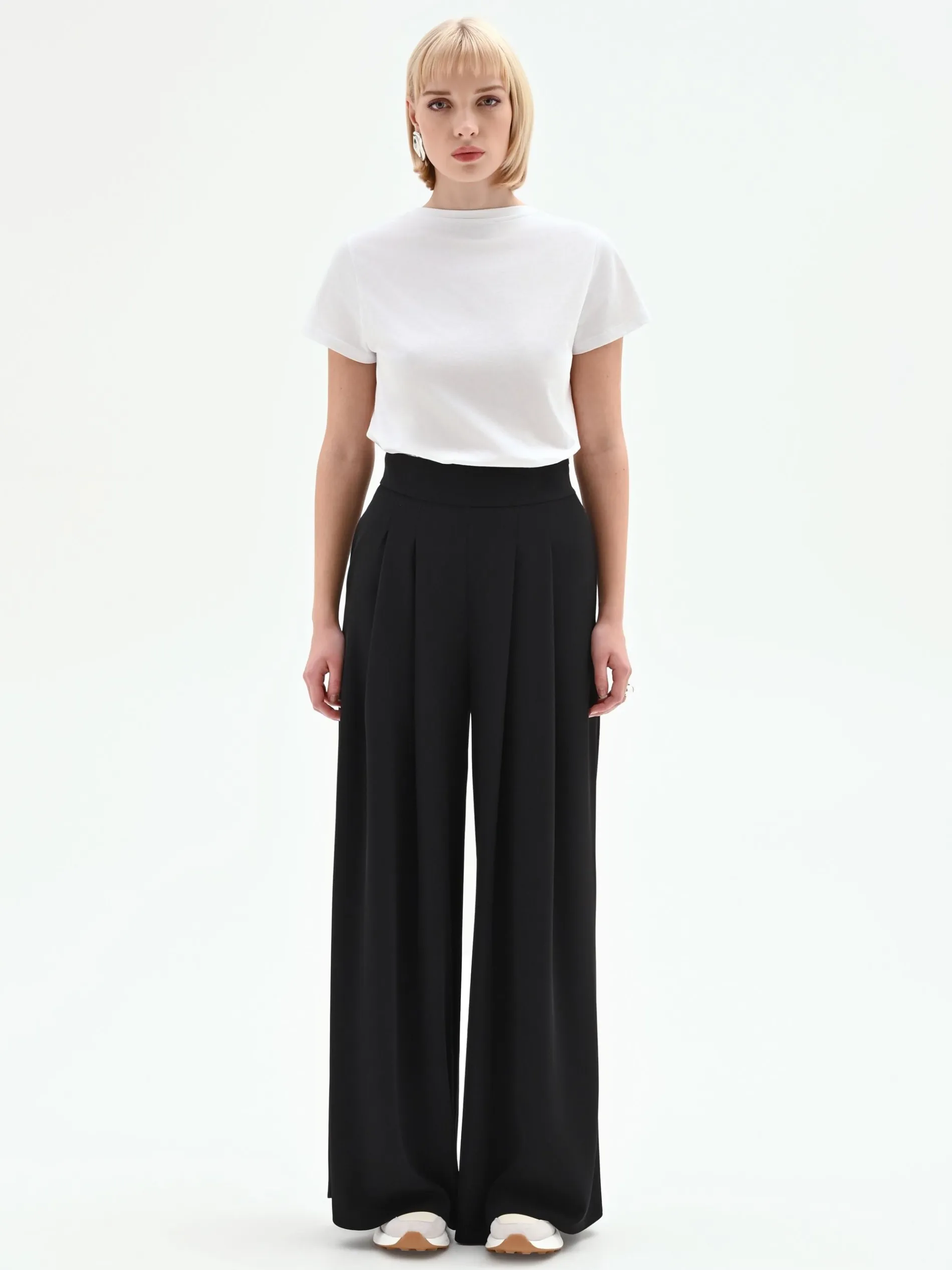 PANTALONE A PALAZZO IN CADI NERO