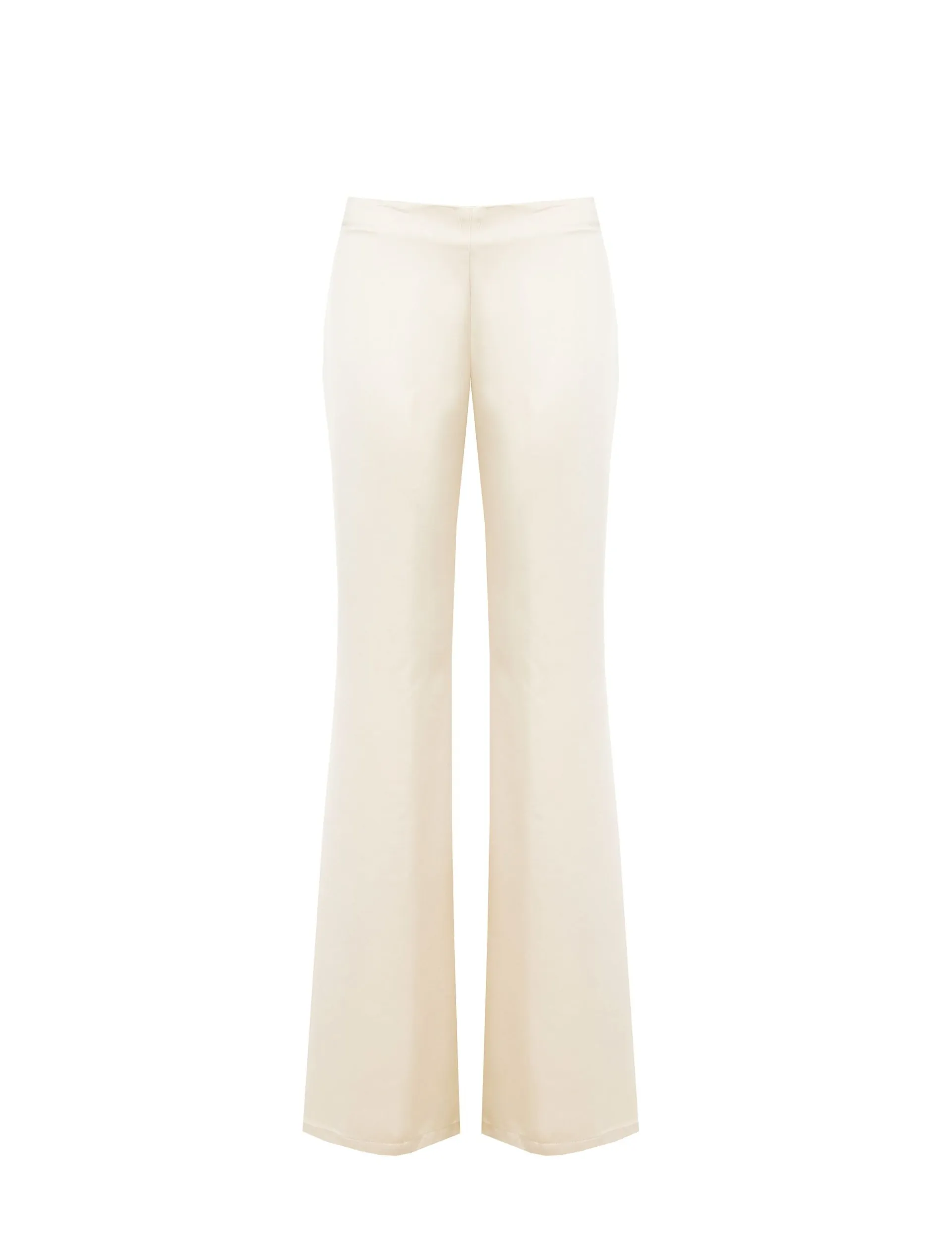 PANTALONE A PALAZZO IN RASO BEIGE CHIARO