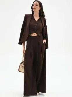 PANTALONE A PALAZZO MORO MARRONE