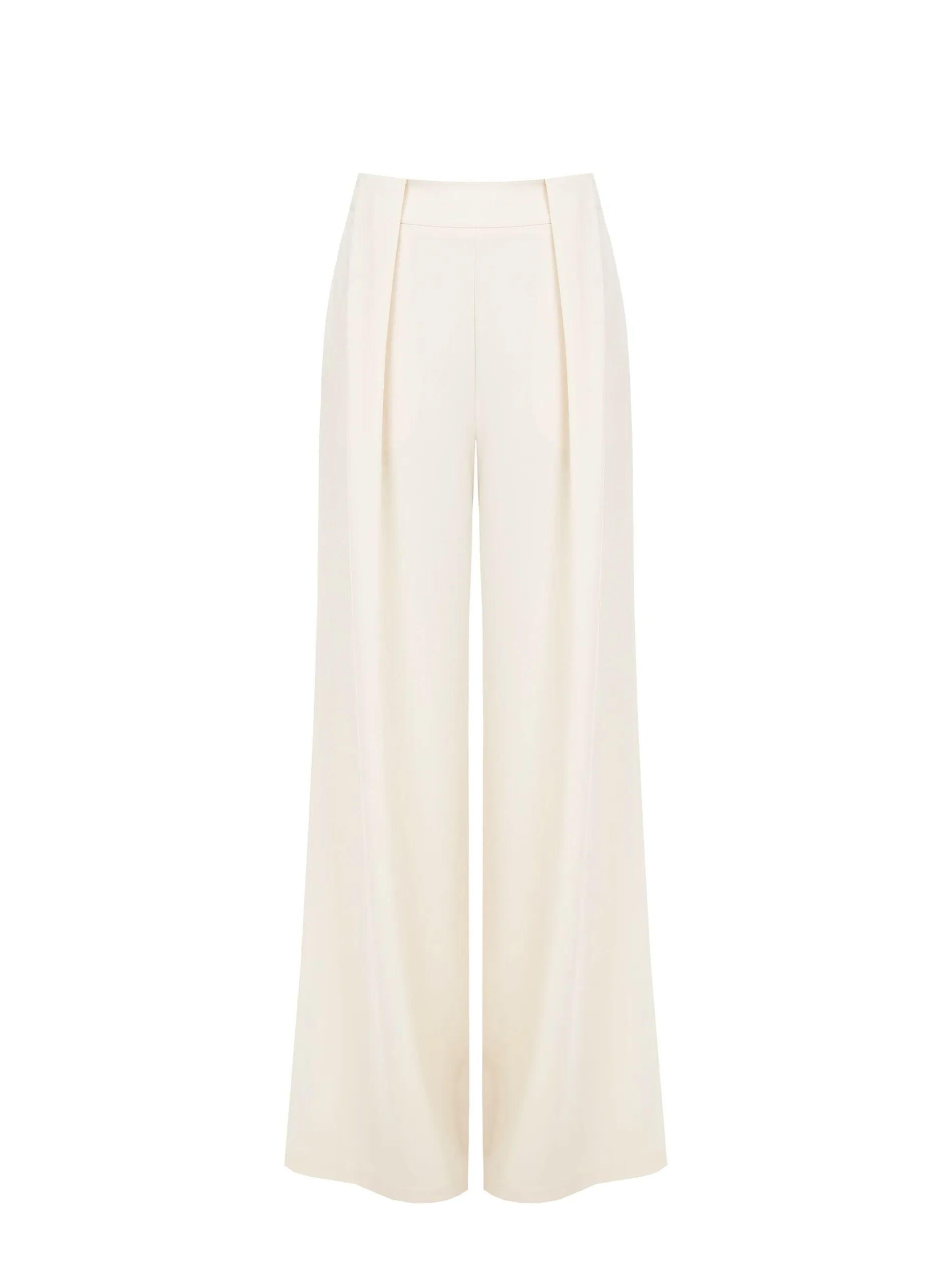 PANTALONE A PALAZZO PANNA BIANCO CON PIEGHE