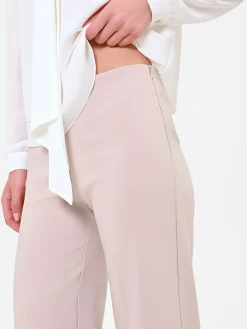 PANTALONE A PALAZZO TORTORA BEIGE A VITA ALTA