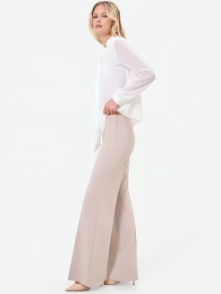 PANTALONE A PALAZZO TORTORA BEIGE A VITA ALTA
