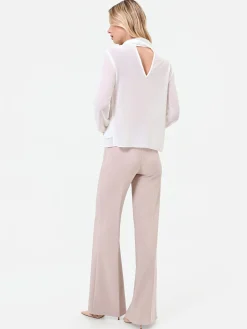PANTALONE A PALAZZO TORTORA BEIGE A VITA ALTA