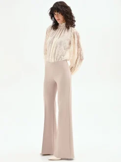 PANTALONE A PALAZZO TORTORA BEIGE